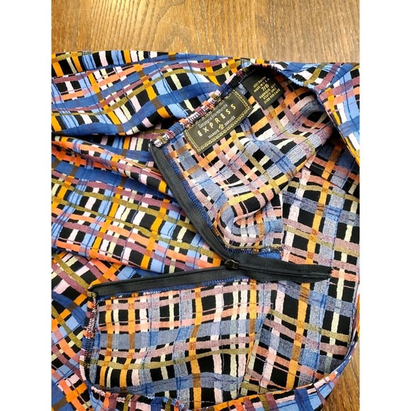 Vintage Express Rayon Basketweave Plaid Maxi Skirt Size 7/8 Juniors USA Womens S - Picture 6 of 16